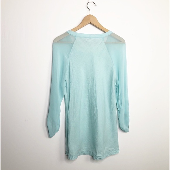 Sundance linen green roll tab sleeve tunic - Picture 2 of 8